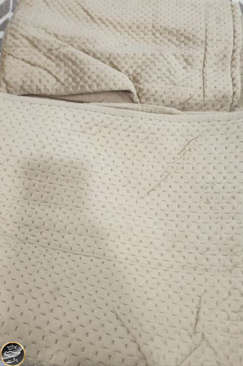 روتختی دونفره پنبه دوزی مخمل ترک (سه تکه - قهوه ای)