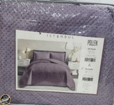 روتختی یک نفره پنبه دوزی مخمل ترک (دو تکه - بنفش)