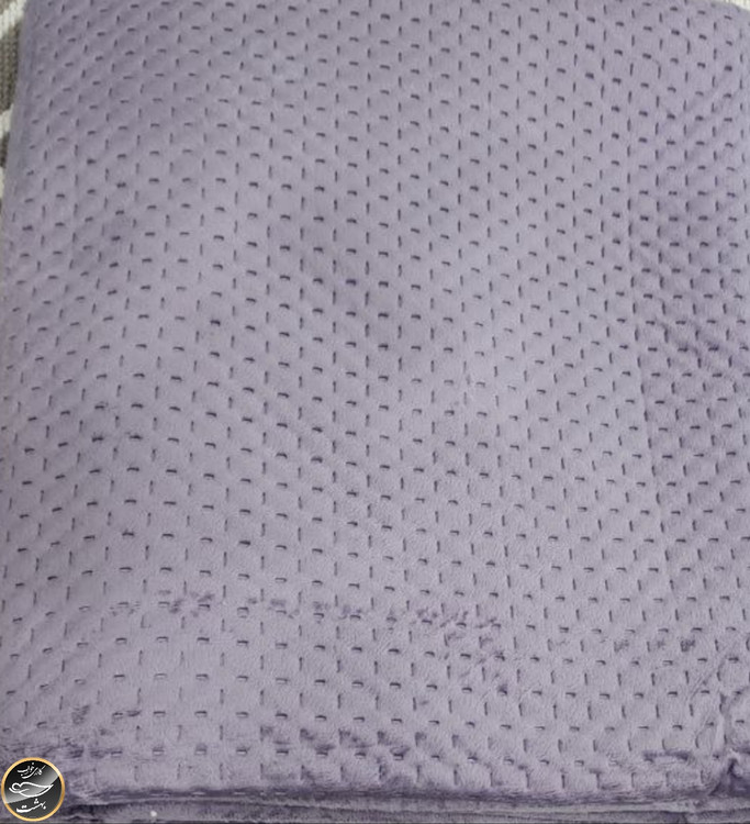 روتختی یک نفره پنبه دوزی مخمل ترک (دو تکه - بنفش)