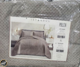 روتختی یک نفره پنبه دوزی مخمل ترک (دو تکه - طوسی تیره )