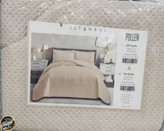 روتختی یک نفره پنبه دوزی مخمل ترک (دو تکه - کرم روشن)