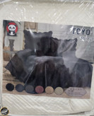 روتختی یک نفره پنبه دوزی مخمل برند Toyoترک (دو تکه - شیری)