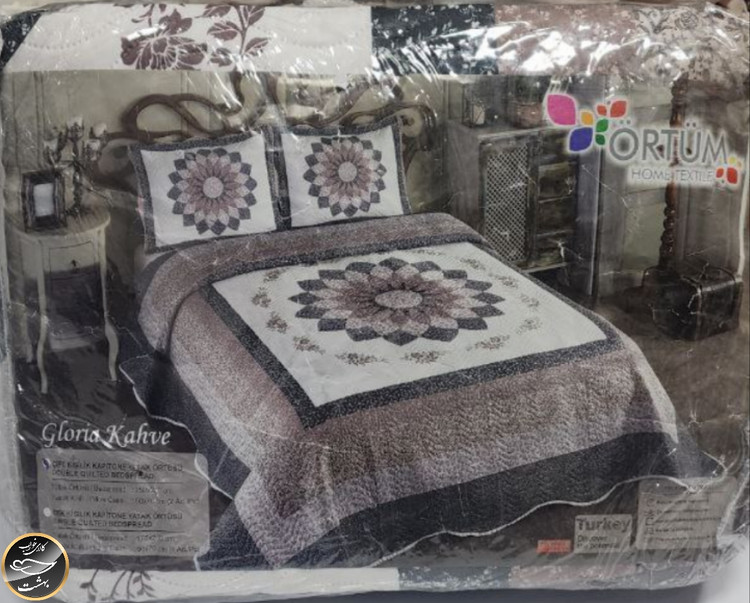 روتختی دونفره پنبه دوزی برند ORTUM ترک (سه تکه)