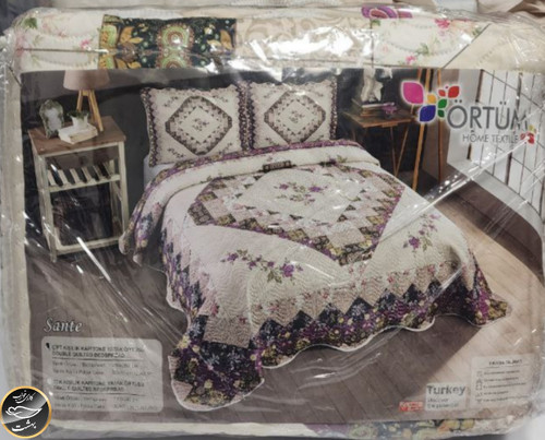 روتختی دونفره پنبه دوزی برند ORTUM ترک (سه تکه)