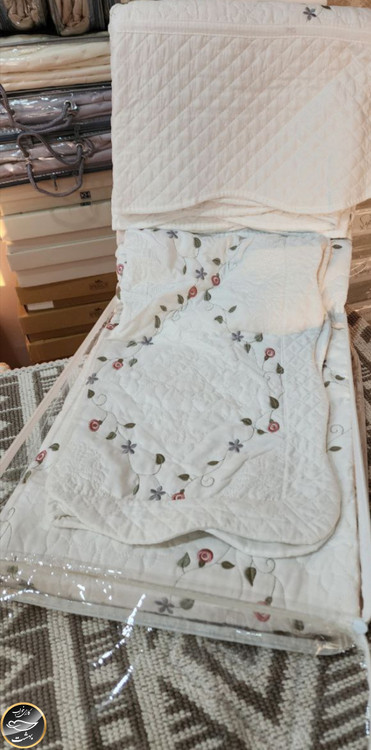 روتختی دونفره پنبه دوزی پنبه کتان ترک (دو تکه)