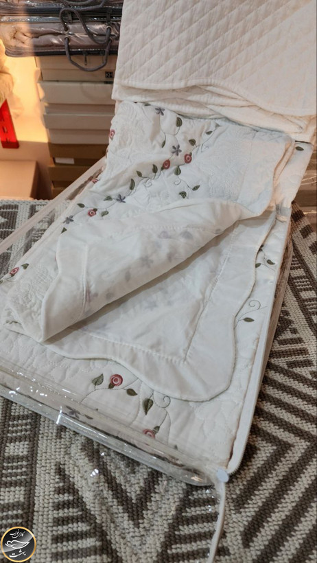 روتختی دونفره پنبه دوزی پنبه کتان ترک (دو تکه)
