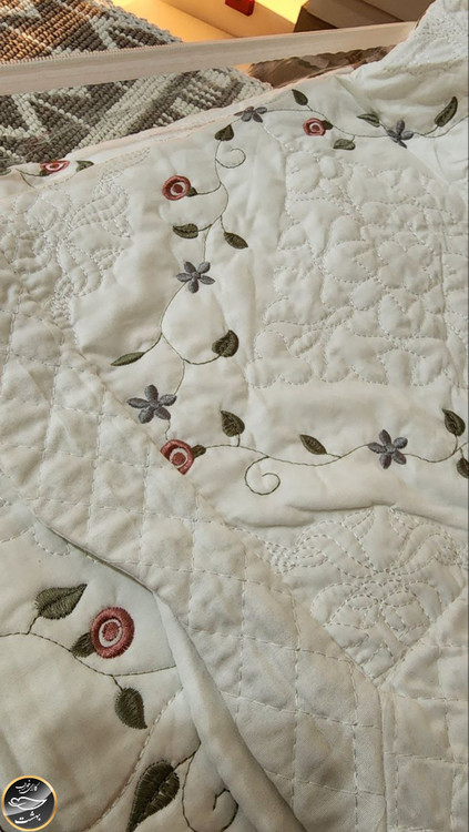 روتختی دونفره پنبه دوزی پنبه کتان ترک (دو تکه)