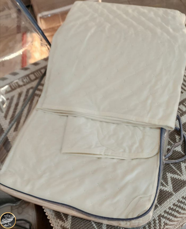 روتختی دونفره پنبه دوزی مخمل برند ترک (سه تکه - شیری)