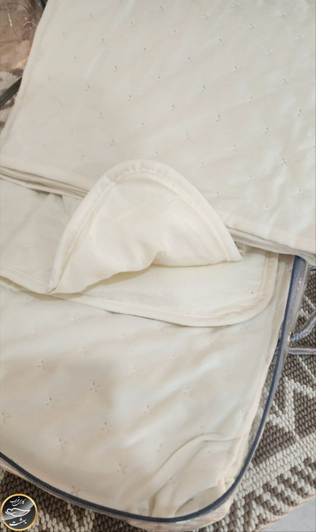 روتختی یک نفره پنبه دوزی مخمل برند ترک (سه تکه - شیری)