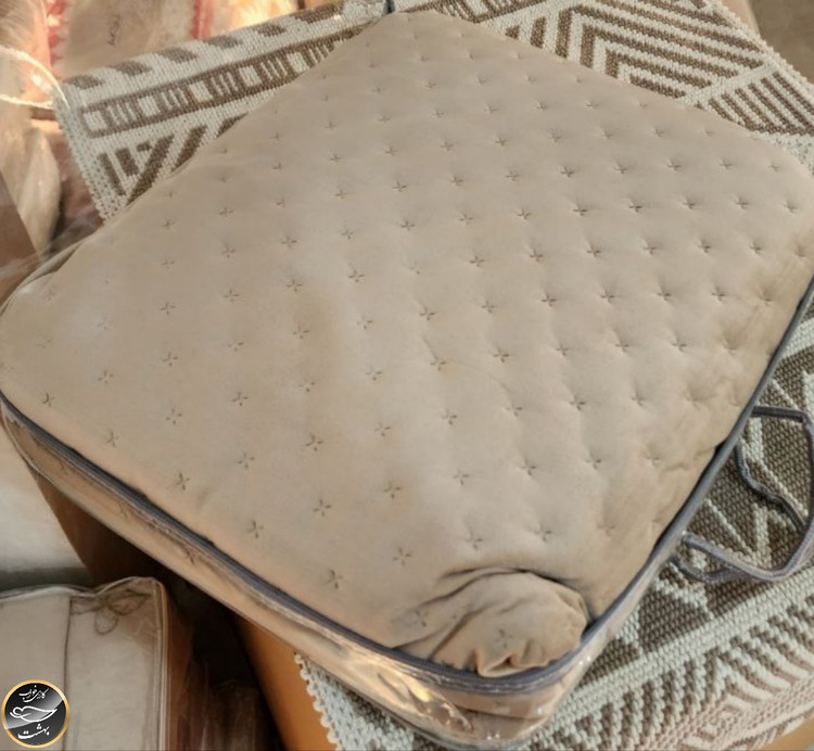 روتختی یک نفره پنبه دوزی مخمل ترک (دو تکه - بژ)