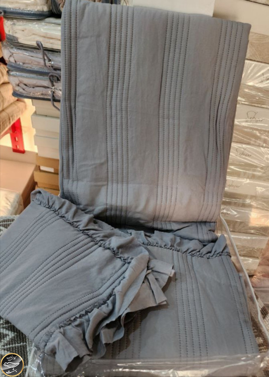 روتختی یک نفره پنبه دوزی کتان ترک (دو تکه)