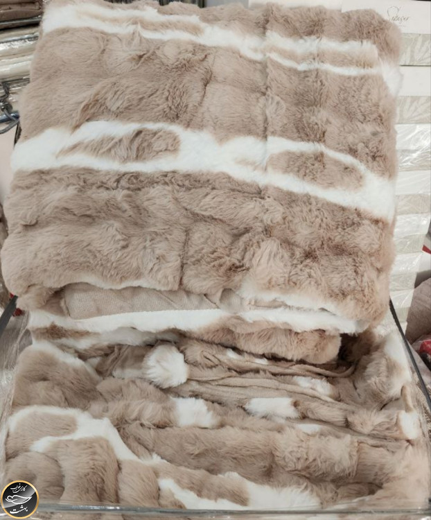 روتختی دونفره پنبه دوزی خز دار ترک (سه تکه)