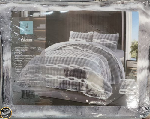 روتختی دونفره پنبه دوزی خز دار ترک (سه تکه)