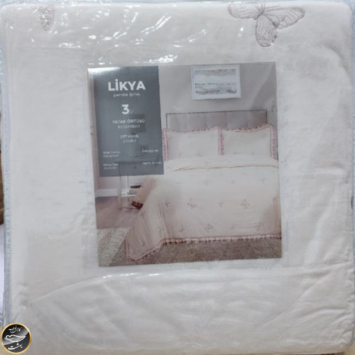 روتختی دونفره پنبه دوزی ترک (سه تکه - صورتی)