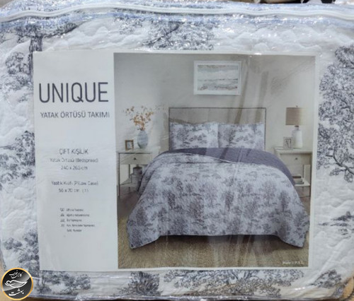 روتختی یک نفره پنبه دوزی کتان ترک (دو تکه)