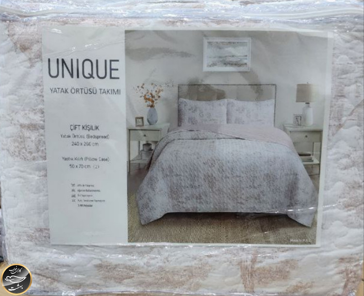 روتختی یک نفره پنبه دوزی کتان ترک (دو تکه)