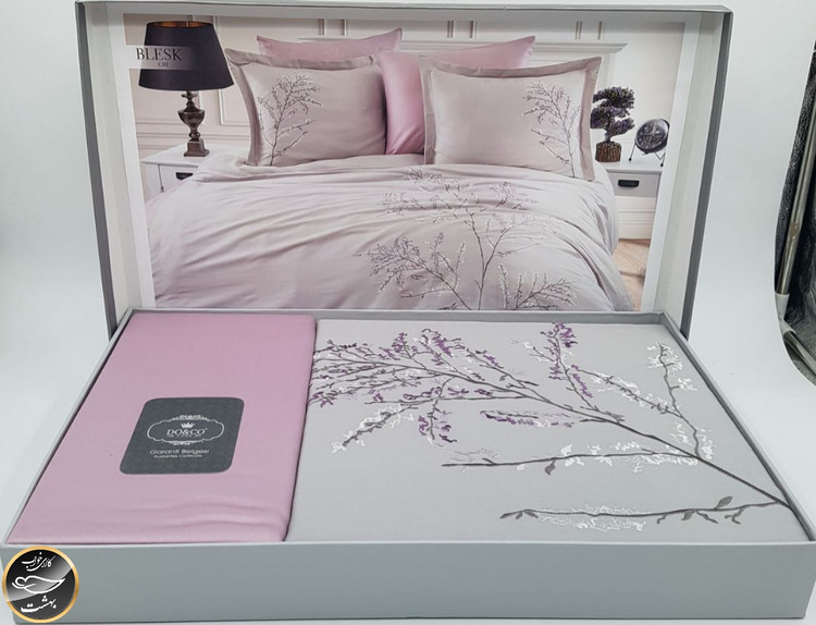 ست کاور لحاف دونفره ساتن برند دوکو ترک (شش تکه)