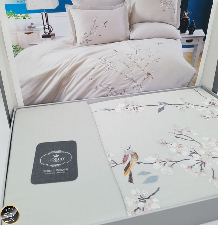 ست کاور لحاف دونفره ساتن برند دوکو ترک (شش تکه)