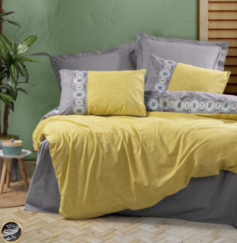 ست کاور لحاف دونفره Folk Art - Aponi Gri (چهار تکه)