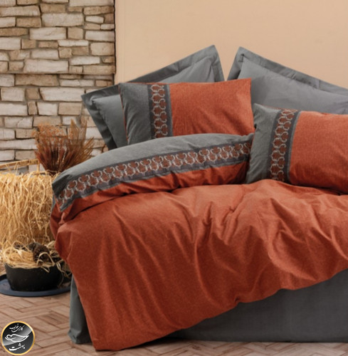 ست کاور لحاف دونفره Folk Art - Tamaya Kiremit (چهار تکه)