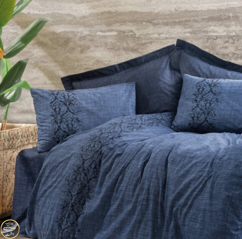 ست کاور لحاف دونفره Plain - Sooty Denim (چهار تکه)