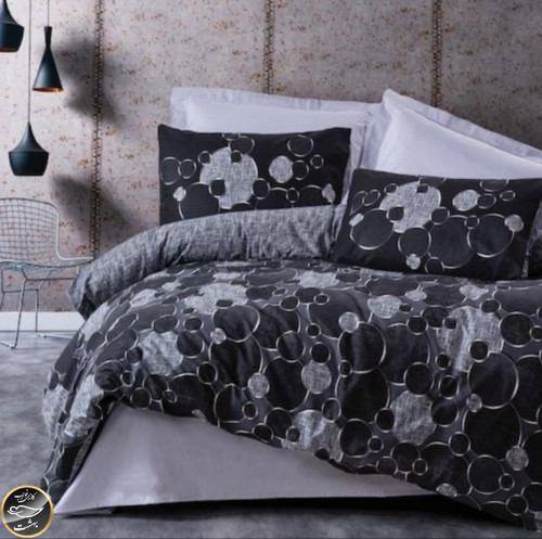 ست کاور لحاف دونفره Dark - Round Gri (چهار تکه)
