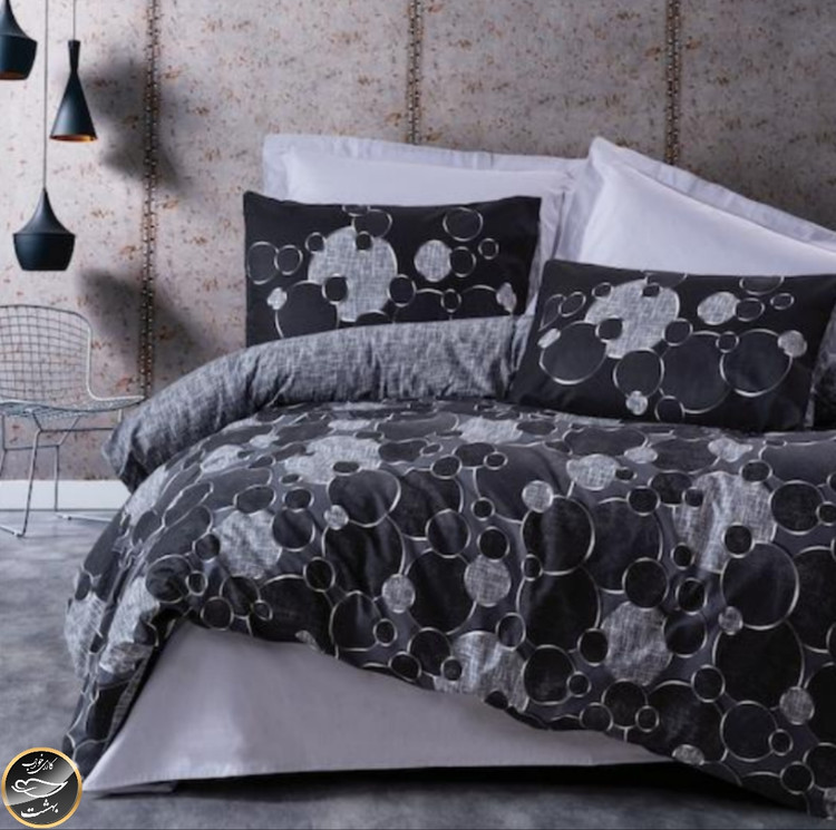 ست کاور لحاف دونفره Dark - Round Gri (چهار تکه)