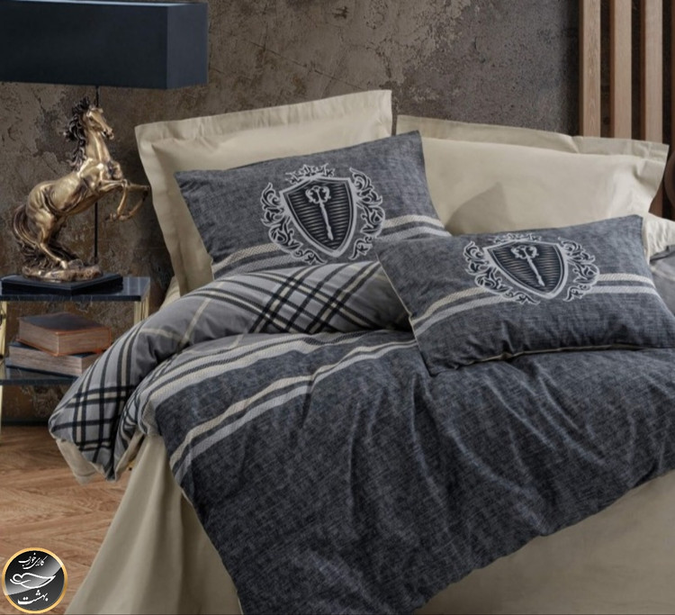 ست کاور لحاف دونفره Masculine - Thor Bej (چهار تکه)