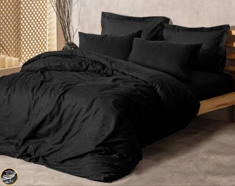 ست کاور لحاف دونفره Plaid- Siyah (چهار تکه