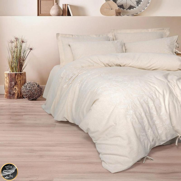 ست کاور لحاف دونفره Cotton Keten - Kivora Bej (شش تکه)