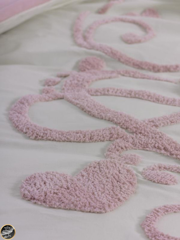ست کاور لحاف دونفره Puff Nakisli مدل Bellini Pembe (شش تکه)