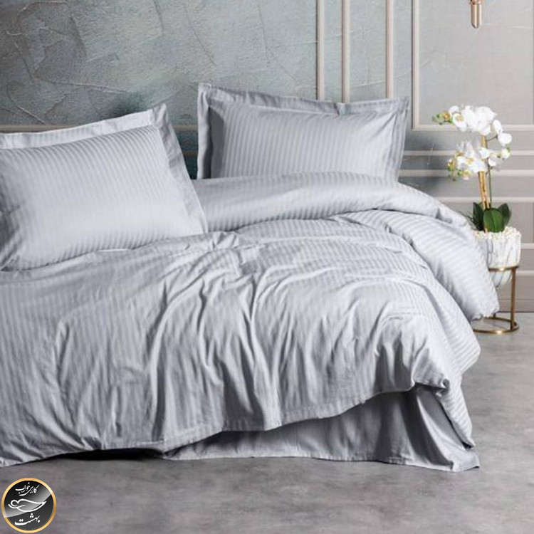ست کاور لحاف دونفره Elegant Stripe Gri (چهار تکه)