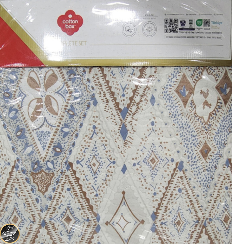 ست کاور لحاف دونفره پنبه دوزی Complete Seti Bohem - Zanora Indigo (چهار تکه)