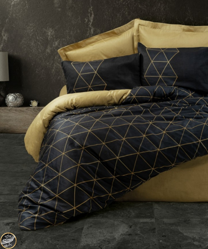 ست کاور لحاف دونفره Dark - Veta Gold (چهار تکه)
