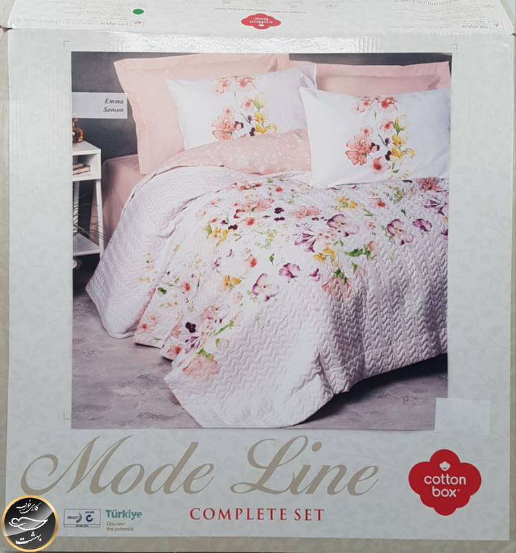 ست کاور لحاف دونفره پنبه دوزی Complete Seti Mode Line - Emma Somon (چهار تکه)