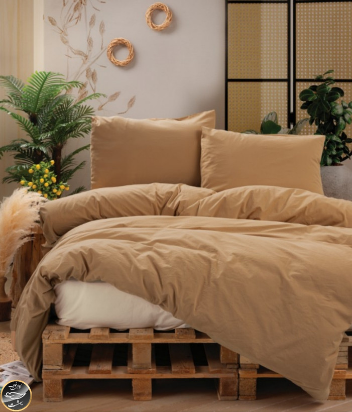 ست کاور لحاف دونفره Neat - Bej Krem (چهار تکه)