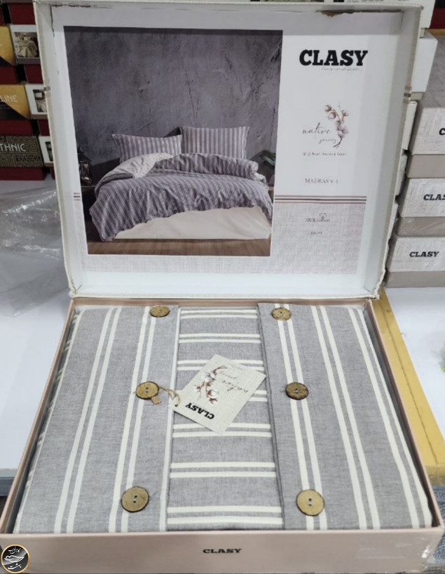 ست کاور لحاف دونفره مدل MADRAS برندCLASY ترک (چهار تکه)