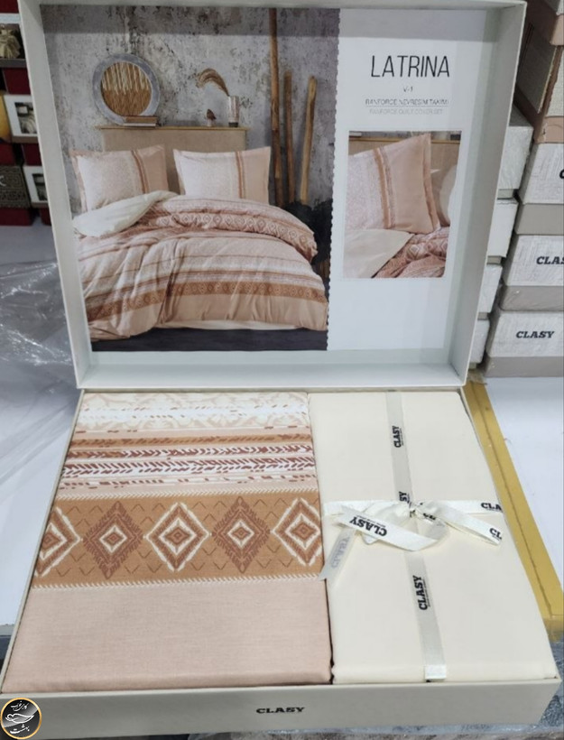 ست کاور لحاف دونفره مدل LATRINA برندCLASY ترک (چهار تکه)