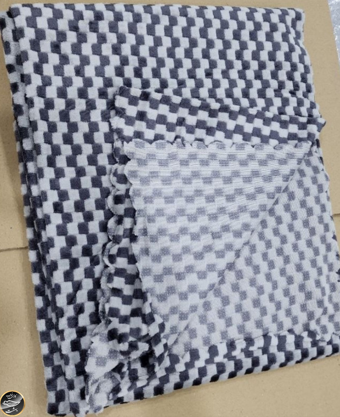 رومبلی دونفره مخمل (رنگ مشکی - 180x220 سانتی متر)
