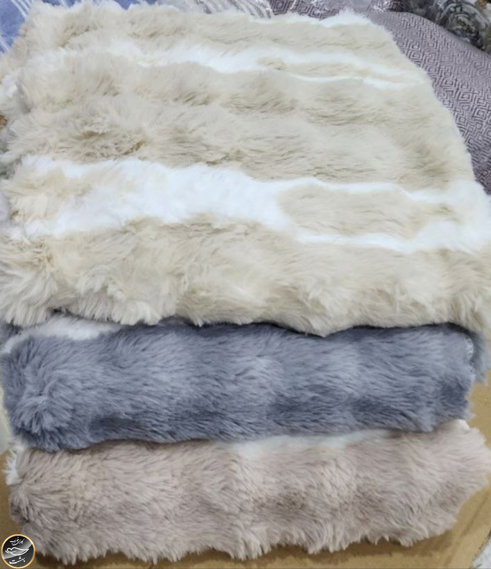 رومبلی خز دار (رنگ طوسی - 170x220 سانتی متر)