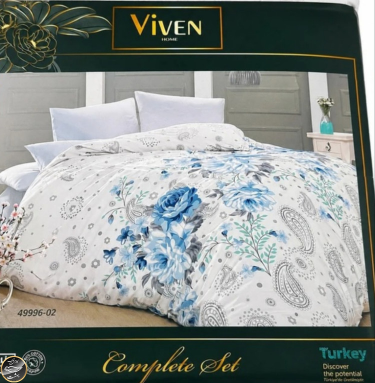 ست کاور لحاف دونفره پنبه دوزی 02-49996 Complete Seti Viven Home (شش تکه)
