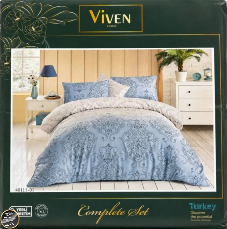 ست کاور لحاف دونفره پنبه دوزی Complete Seti Viven Home 40111 (شش تکه)