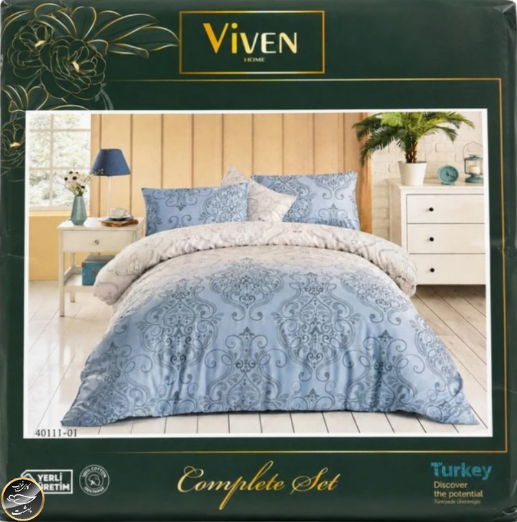 ست کاور لحاف دونفره پنبه دوزی Complete Seti Viven Home 40111 (شش تکه)