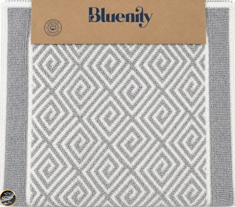 پادری گلیمی دوتایی برند Bluenity ترک مدل Labirnet (100x60 ، 50x60 سانتی متر - طوسی)