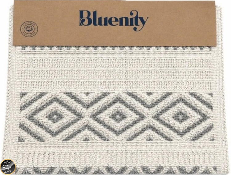 پادری گلیمی دوتایی برند Bluenity ترک مدل Hat (100x60 ، 50x60 سانتی متر - طوسی)