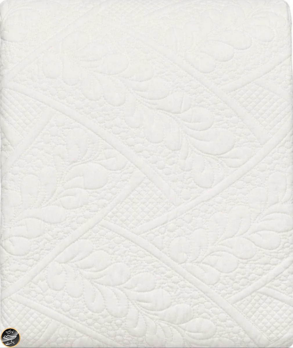 روتختی دونفره پنبه دوزی مدل Nisa (سه تکه - سفید)