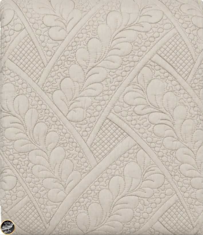 روتختی دونفره پنبه دوزی مدل Nisa (سه تکه - بژ)