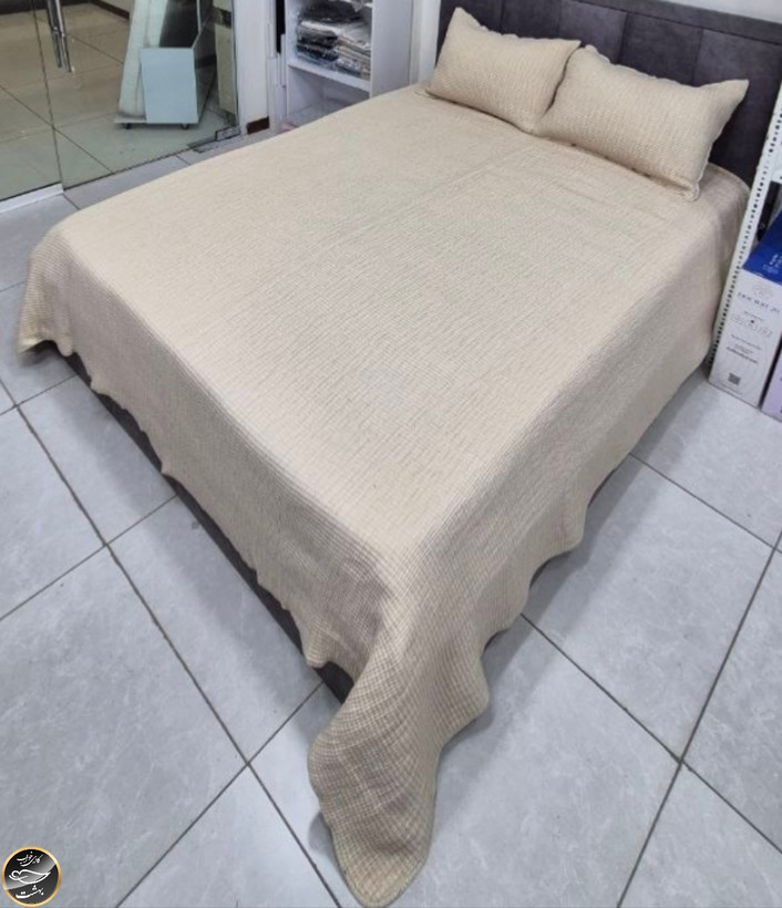 روتختی دونفره پنبه دوزی برند کاراجا ترک (سه تکه -بژ)
