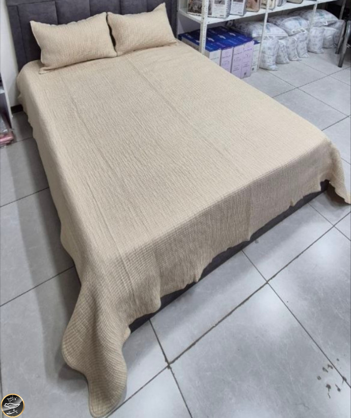 روتختی دونفره پنبه دوزی برند کاراجا ترک (سه تکه -بژ)