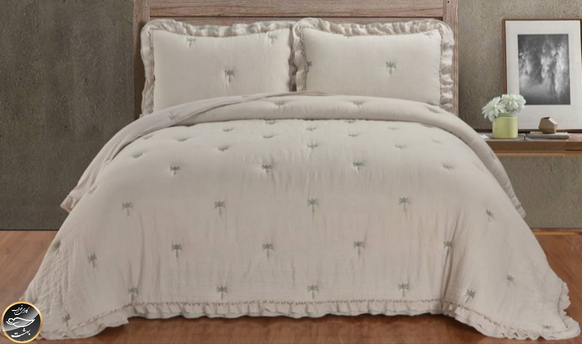 روتختی دونفره پنبه دوزی چین دار ترک مدل Maison Lux